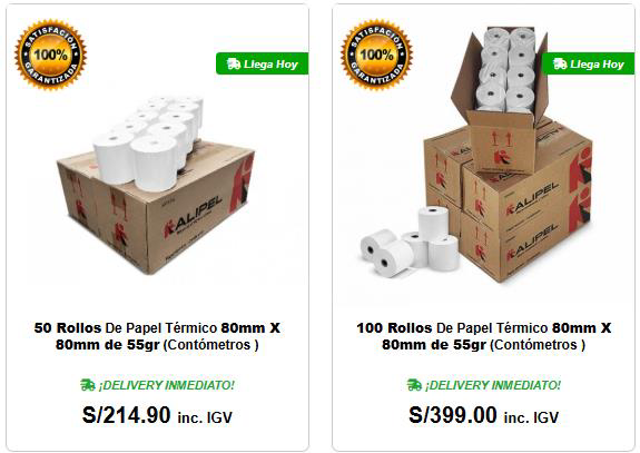 Papel Térmico 80x80mm · 50 rollos